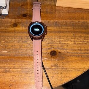 Samsung Galaxy Smartwatch Rosegold with Pink Strap (buckle is broken)